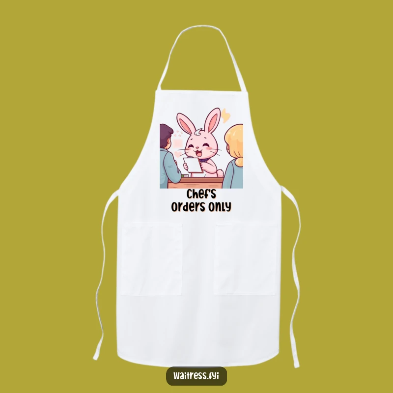 Funny Pink Rabbit Order Taker Apron: Serve Up Style With Cheerful Kitchen Flair
