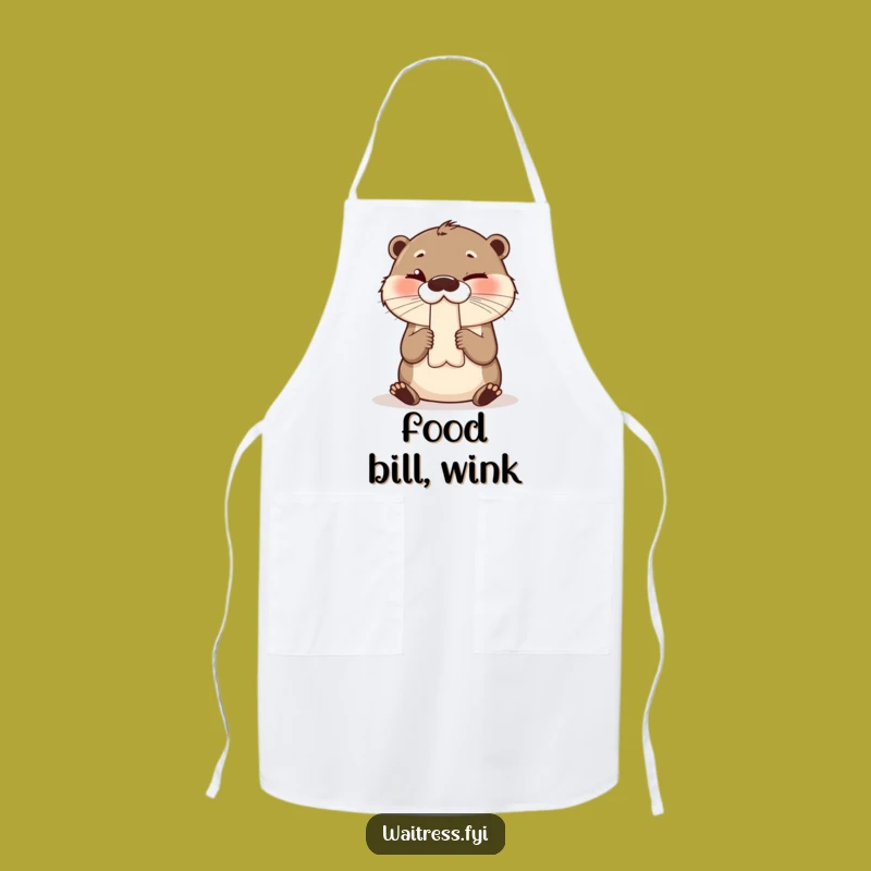 Funny Otter Bill Wink Apron - Hilarious Kitchen Wear for Service Stars Gift