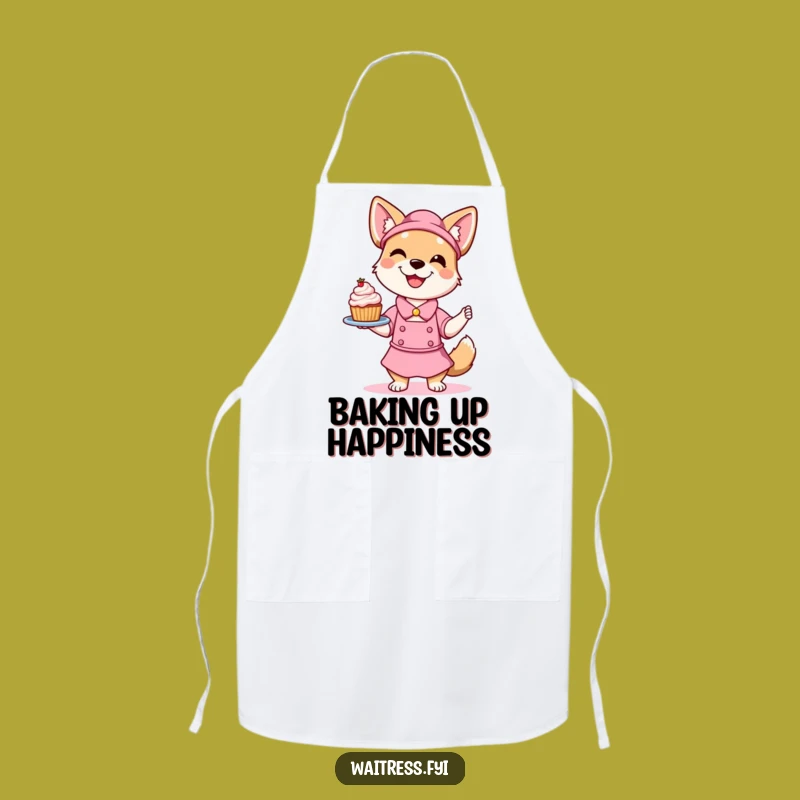 Funny Dog Waitress Apron: Kitchen Fun with Dessert Pup, Perfect Chef Gift
