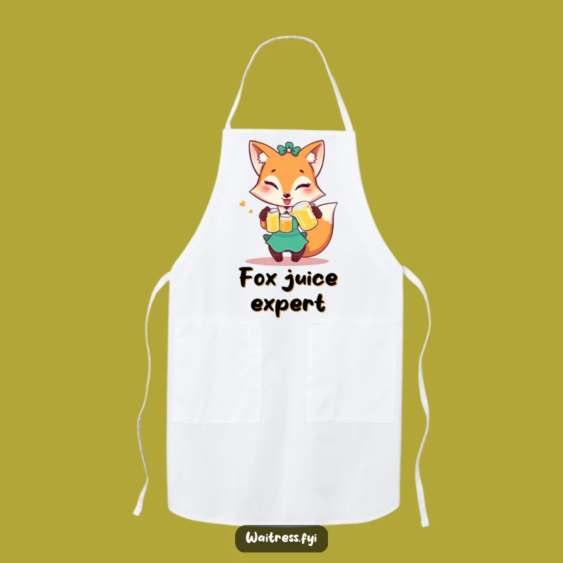 Funny Fox Waitress Apron: Winking Fox Kitchen Wear, Hilarious Gift for Chefs