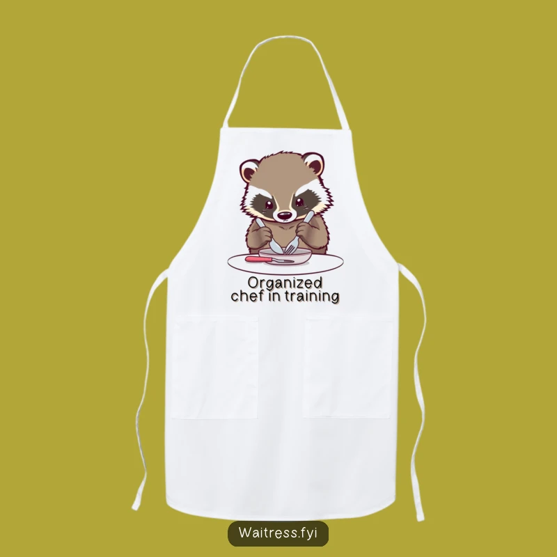 Funny Kawaii Badger Apron: Precision Kitchen Style with This Neat Chef's Bib Gift