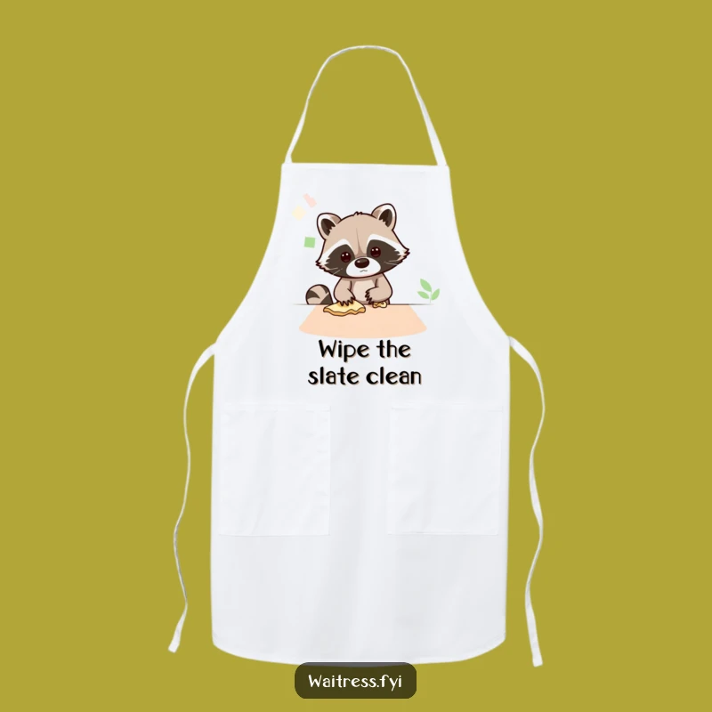 Funny Kawaii Raccoon Cleaning Apron: Cook in Cleanliness Funny Gift