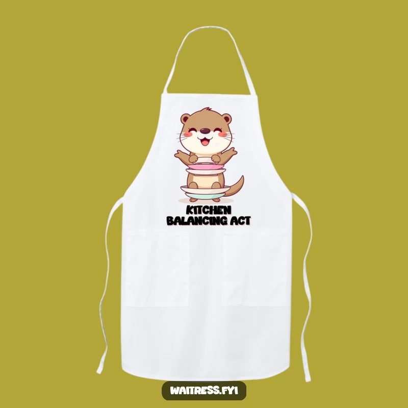Funny Otter Kitchen Apron - Cheerful Character Cookwear, Fun Funny Gift