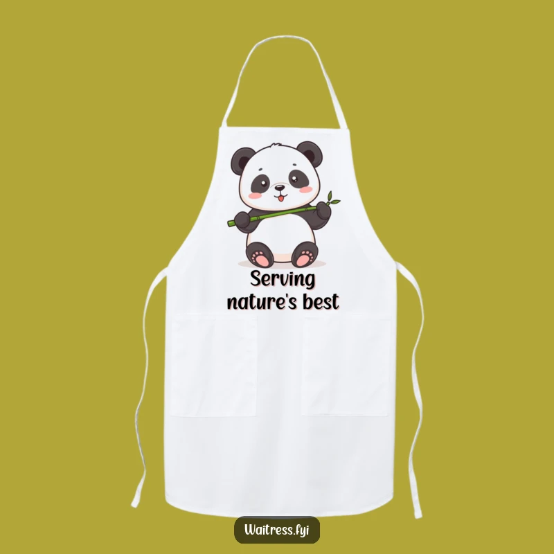 Funny Panda Serving Apron: Kitchen Fun with Bamboo Art, Perfect Chef Gift