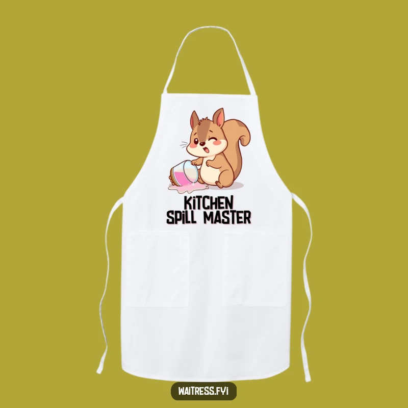 Funny Squirrel Spill Apron: Cook with Care (or Not!)