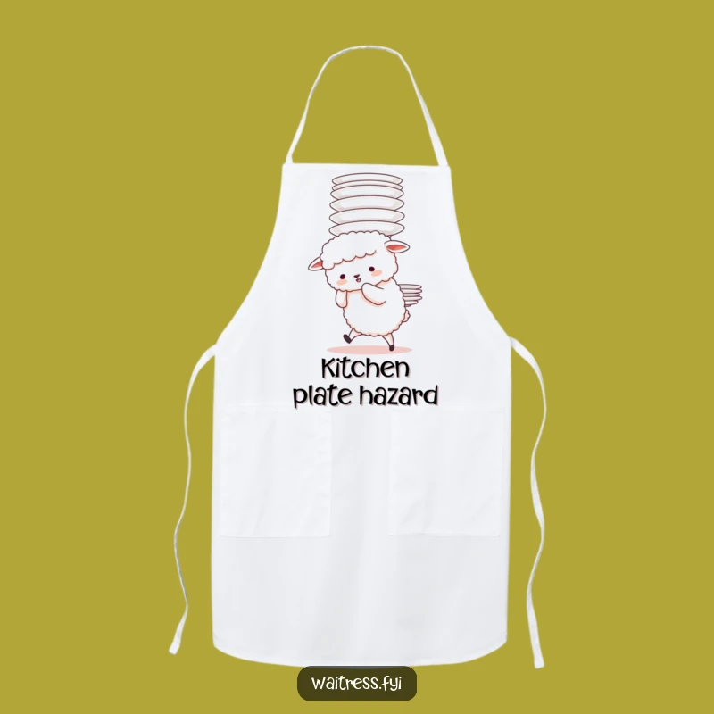 Funny Sheep Plate Struggle Apron: Kitchen Mishaps, Adorable Chef Gift, Fun Present