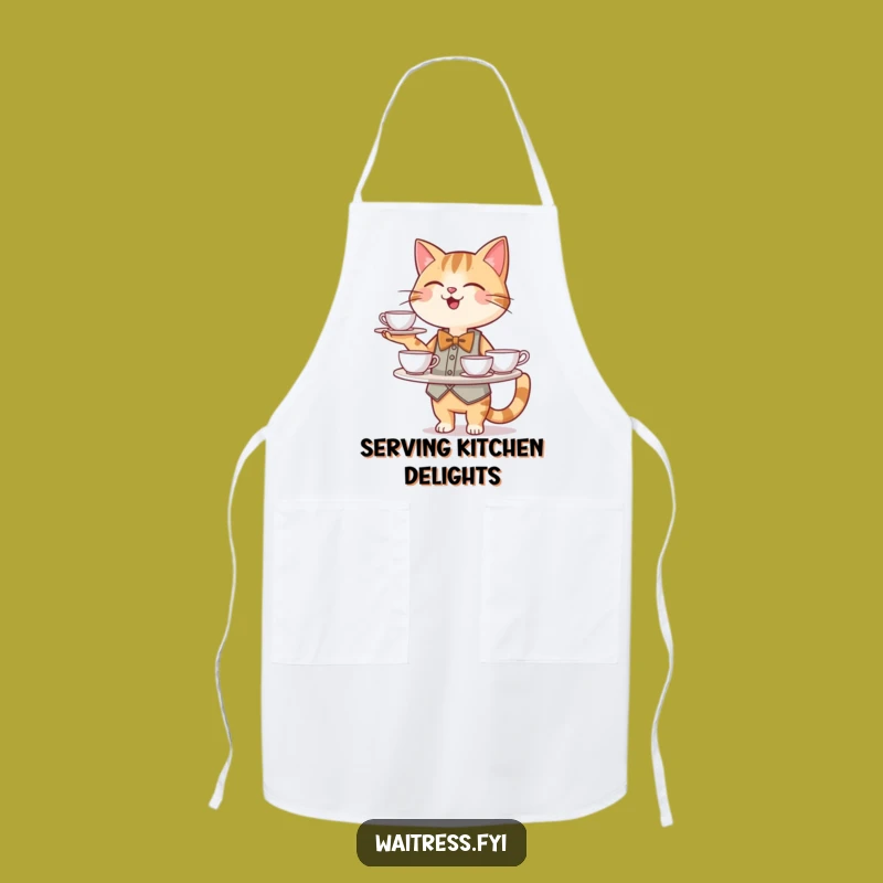 Funny Cat Waiter Apron: Serve with Style - Hilarious Chef Gift