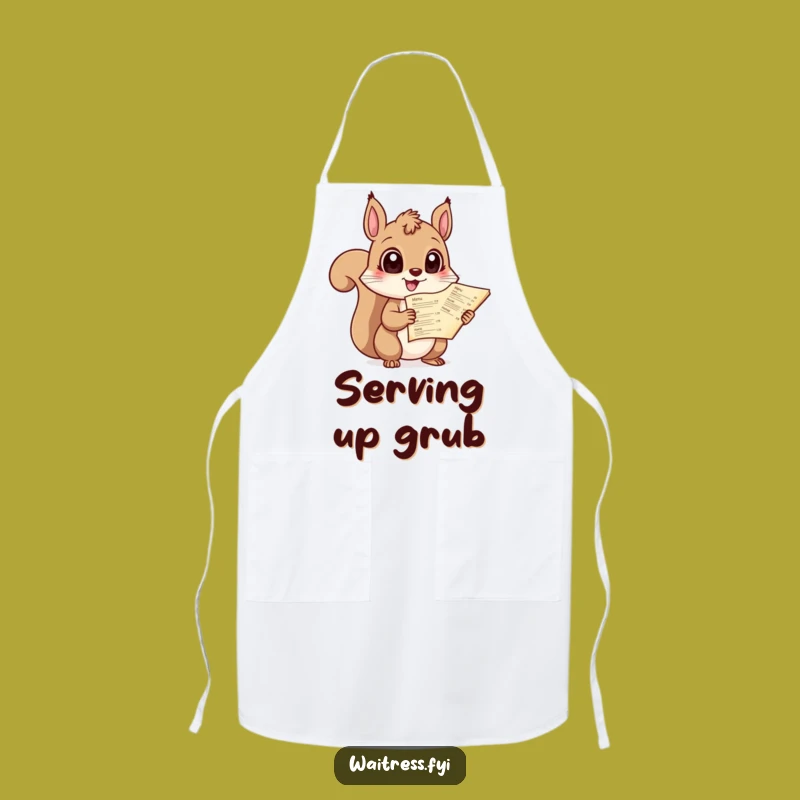 Funny Squirrel Menu Apron: Giggling Server for Kitchen Fun, Hilarious Gift