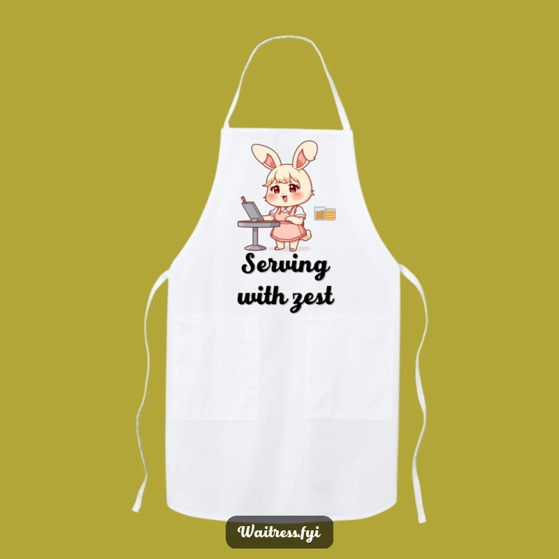 Funny Bunny Waitress Apron: Kitchen Cheer with Order Taking Humor