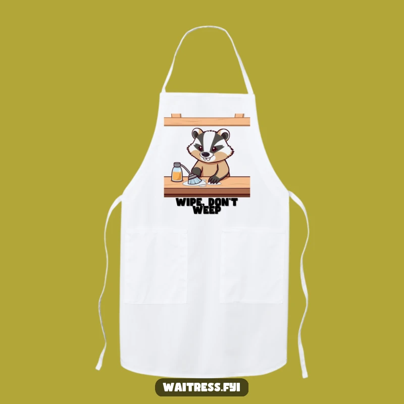 Funny Determined Badger Apron - Hilarious Kitchen Wear for Cleaning Pros Gift