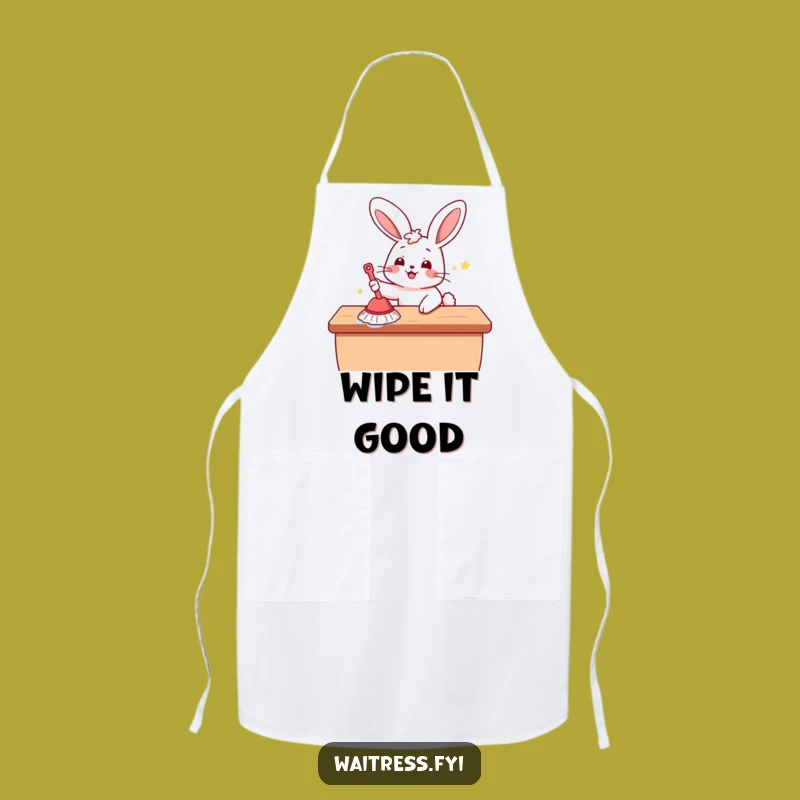 Funny Kawaii Bunny Cleaning Apron: Cook and Clean with Cute Charm Gift