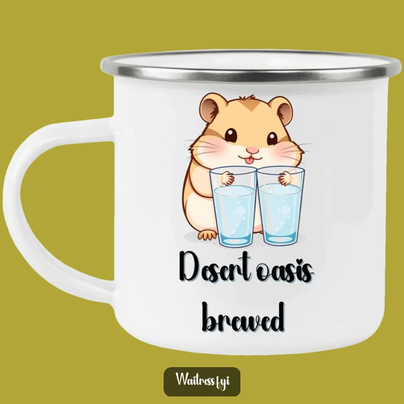 Funny Kawaii Hamster Hydration Mug: Camp Refreshment Funny Gift