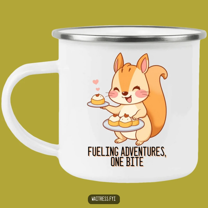 Funny Kawaii Squirrel Camping Mug: Enjoy Hot Drinks with This Cute Pastry Server Mug