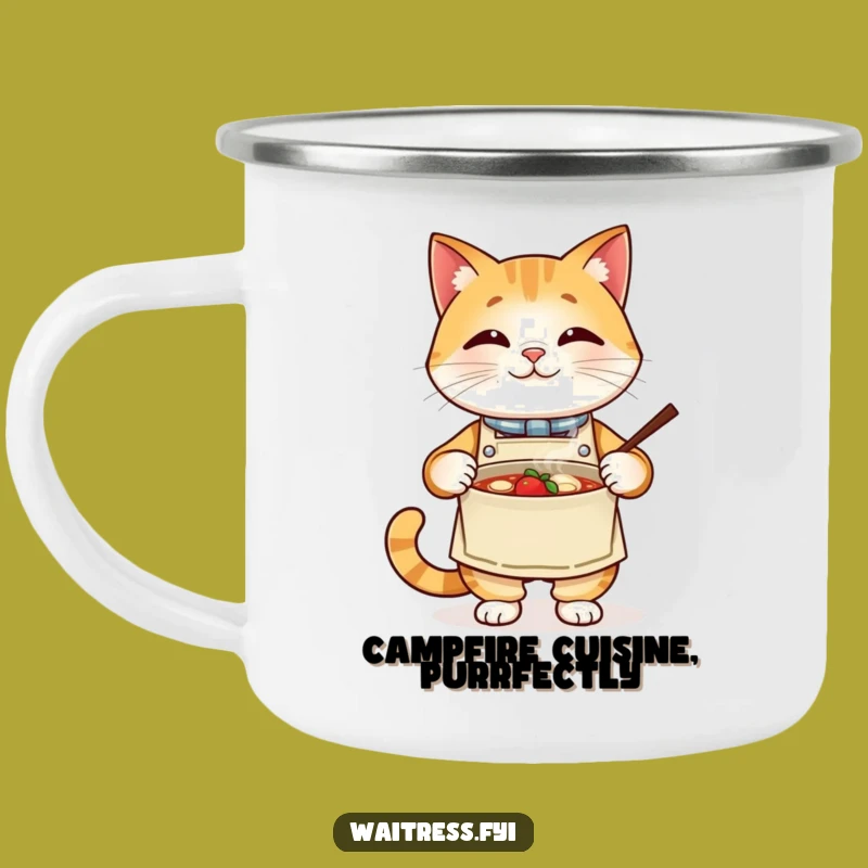 Funny Cat Chef Camping Mug - Campfire Cuisine - The Ultimate Outdoorsy Funny Gift!
