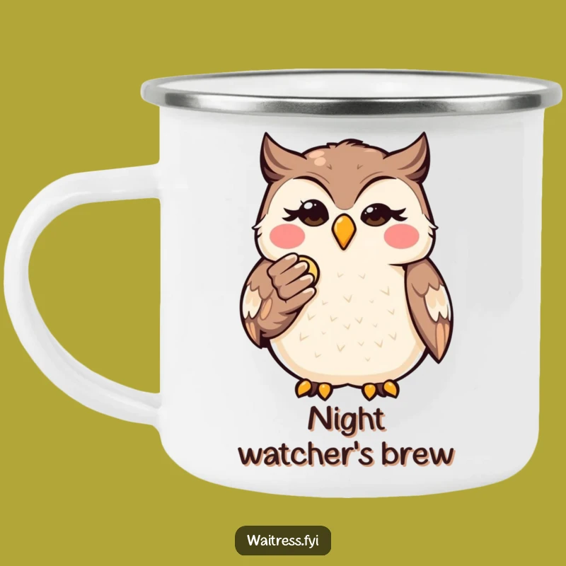 Funny Kawaii Owl Finance Camping Mug: Wise Wanderer's Cup, Perfect Adventure Funny Gift