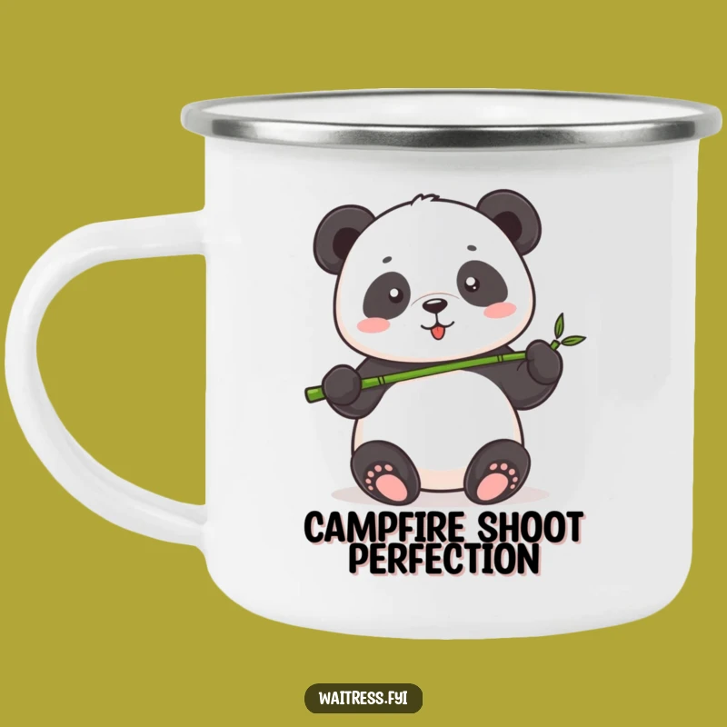 Funny Panda Serving Camping Mug: Durable Cute Design for Outdoors, Great Gift