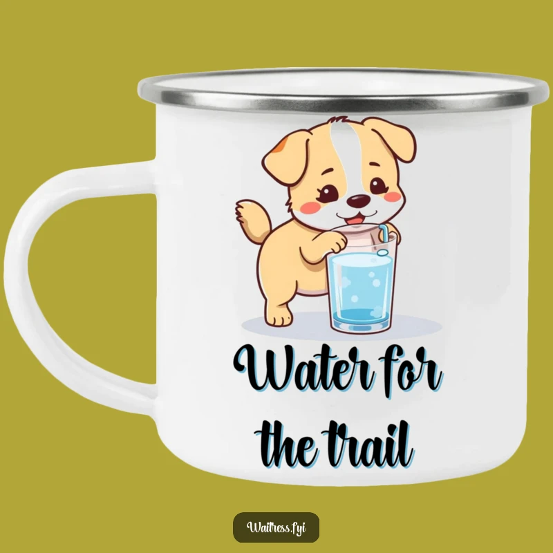 Funny Kawaii Dog Refill Camping Mug: Enjoy Outdoors with Eager Pup Company Gift