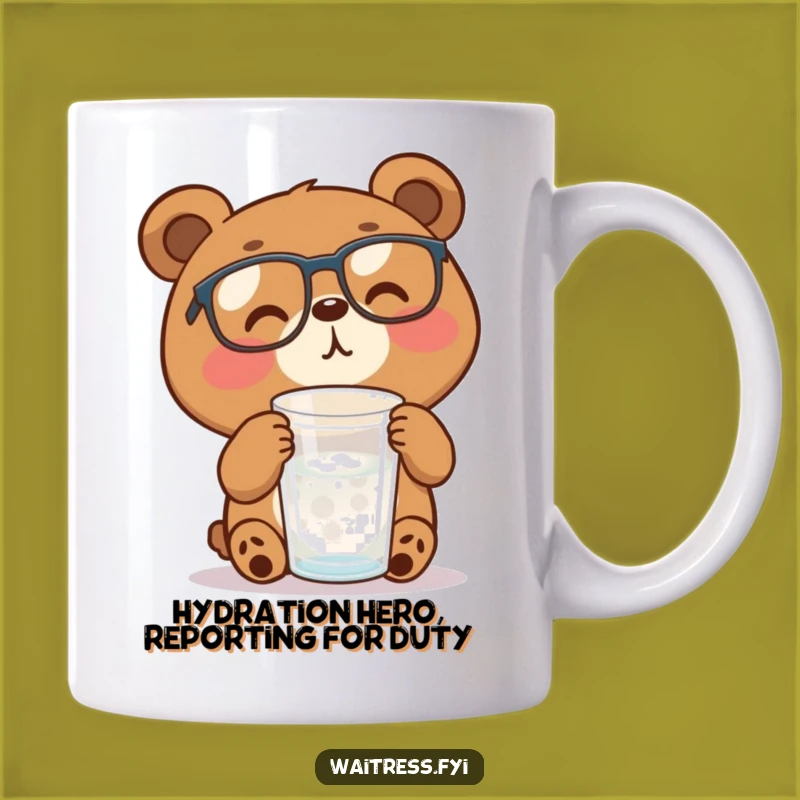 Funny Bear with Glasses Mug, Perfect for Hydration Humor and a Delightful Gift