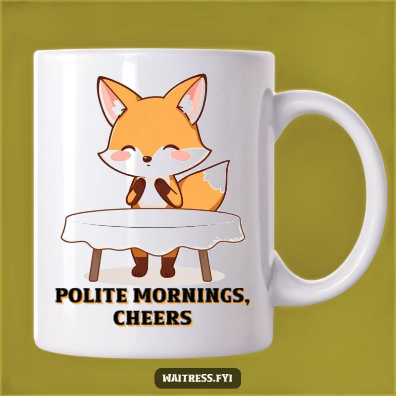 Funny Fox Polishing Mug - Adorable & Polite Service Gift