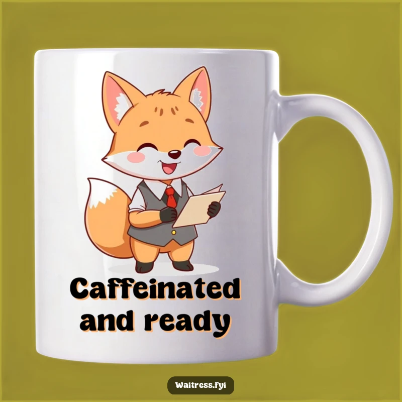 Funny Fox Waiter Mug: Order Taking Fun, Humorous Restaurant Character Gift