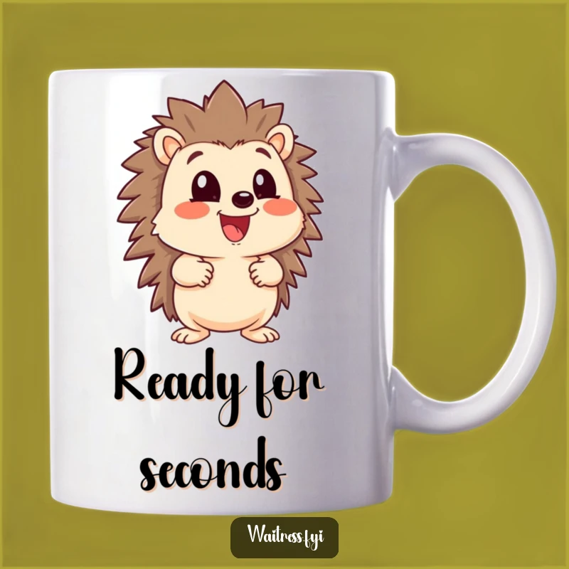 Funny Hedgehog Foodie Mug - Eager Character, Perfect Gourmet Gift
