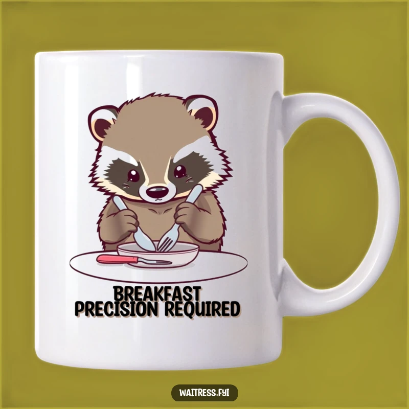 Funny Kawaii Badger Mug: Orderly Cutlery Arranger - Perfect Neat Freak Gift