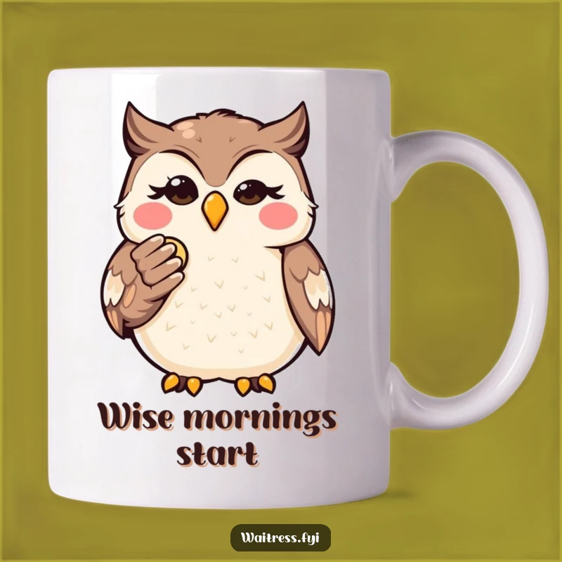 Funny Kawaii Owl Bill Mug: Wise Finance Humor Gift, Perfect for Savvy Savers