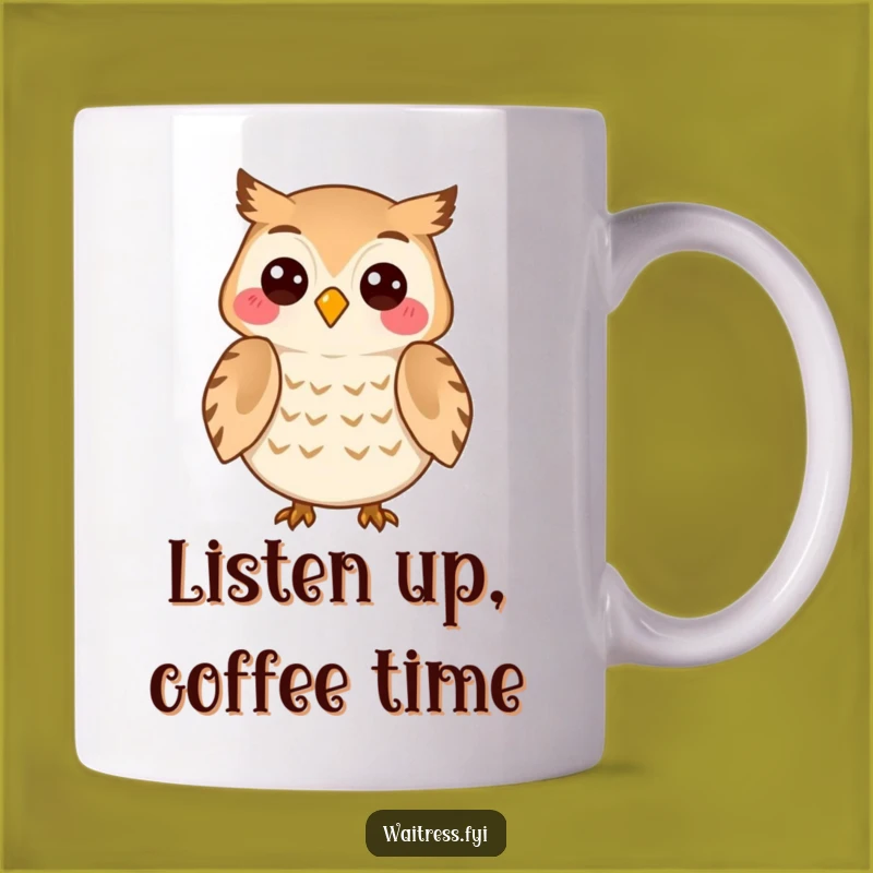 Funny Owl Listener Mug: Wise Advice, Empathetic Owl, Perfect Funny Gift for Friends