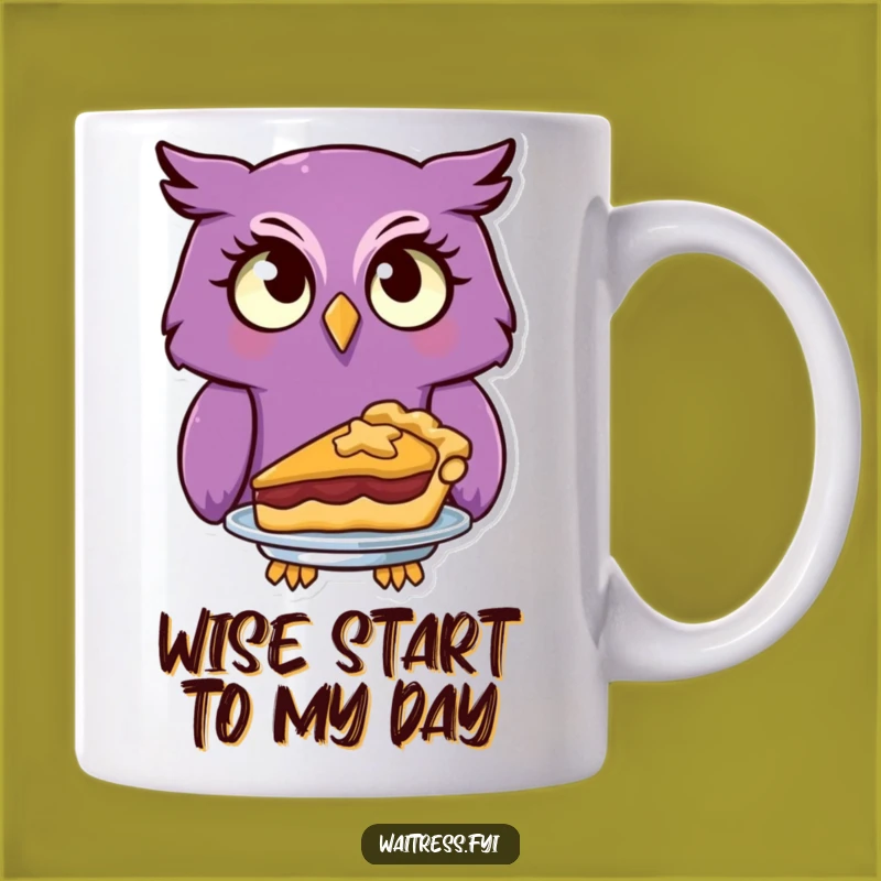Funny Owl Serving Pie Mug, Quirky Dessert Humor for a Delightful Gift