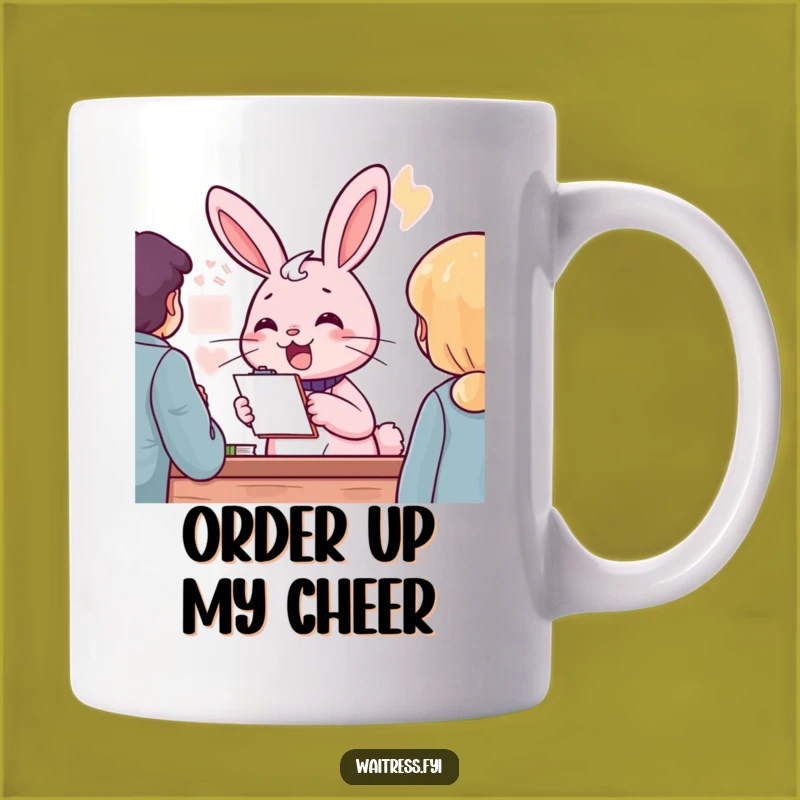 Funny Pink Rabbit Order Taker Mug: Cheerful Service Gift For Busy Bunnies