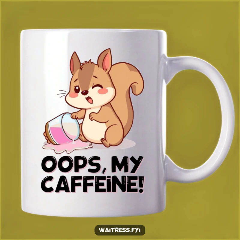 Funny Squirrel Spill Mug: Clumsy Critter Humor for Coffee Lovers