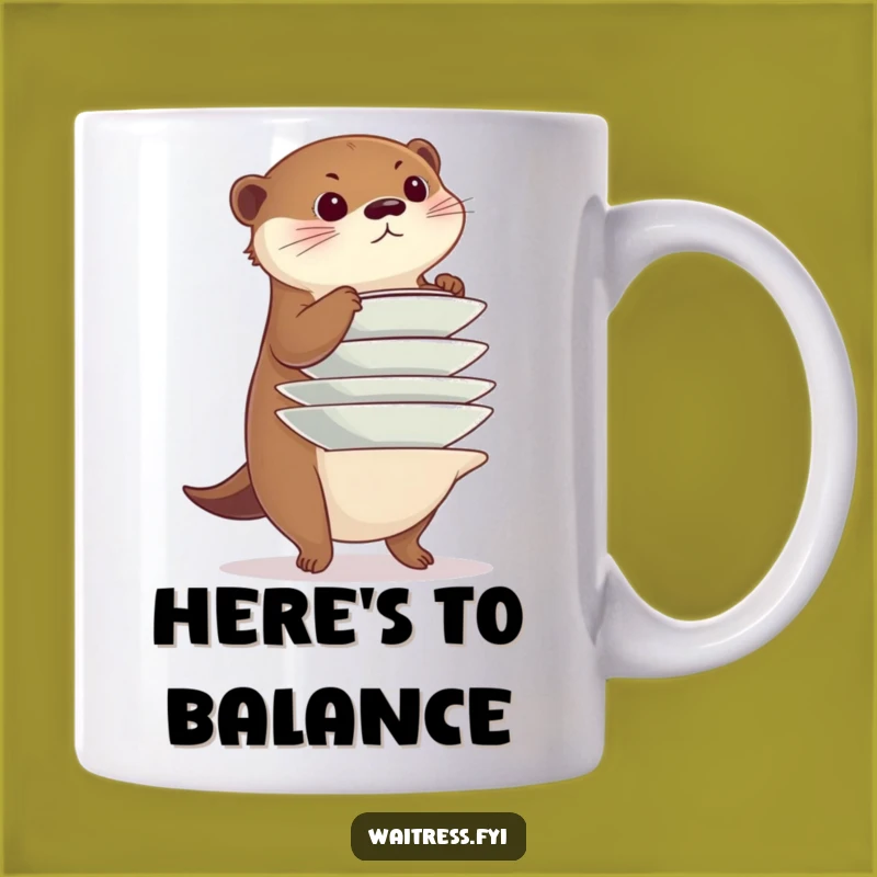 Funny Otter Plate Balancer Mug: Master of Chaos for Your Coffee Break