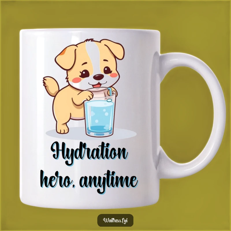 Funny Kawaii Dog Hydration Mug: Eager Pup Helper for Your Daily Sips Gift