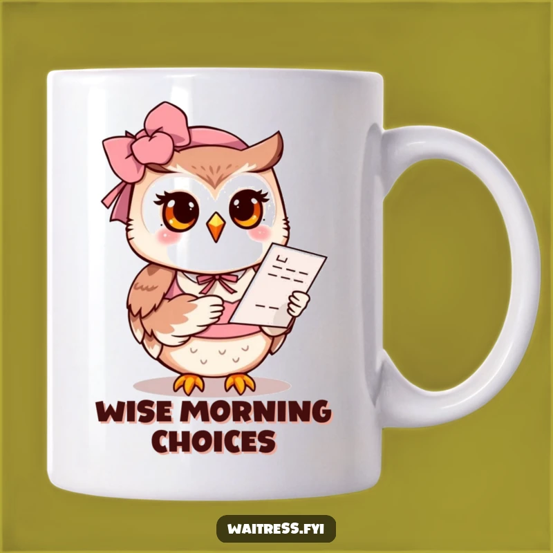Funny Owl Waitress Mug: Polite Owl Offers Menu, Perfect Funny Gift for Bird Lovers