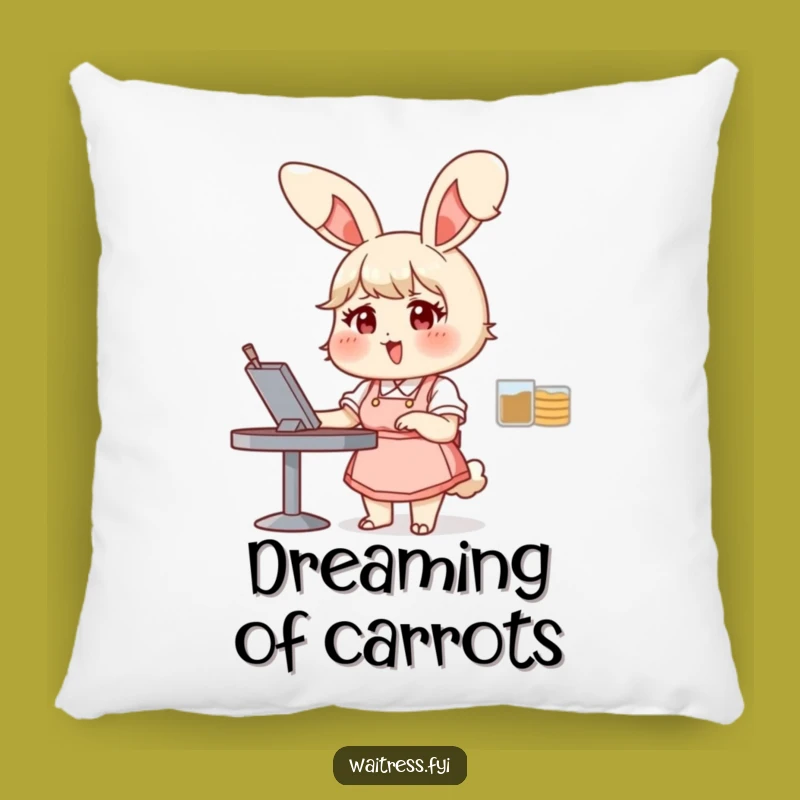 Soft Funny Bunny Pillow: Cuddly Comfort with Waitress Glee