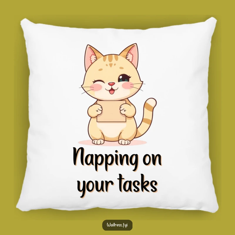 Funny Cat Order Taker Pillow: Cozy Comfort with a Polite Feline