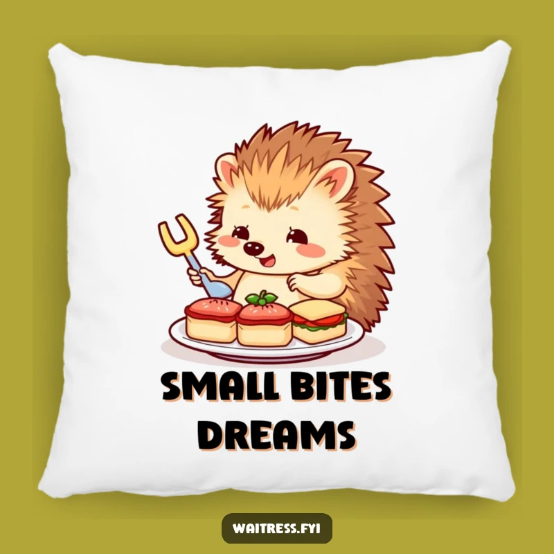 Funny Hedgehog Server Pillow: Cozy Hedgehog Arranges Sandwiches, Comfy Funny Gift