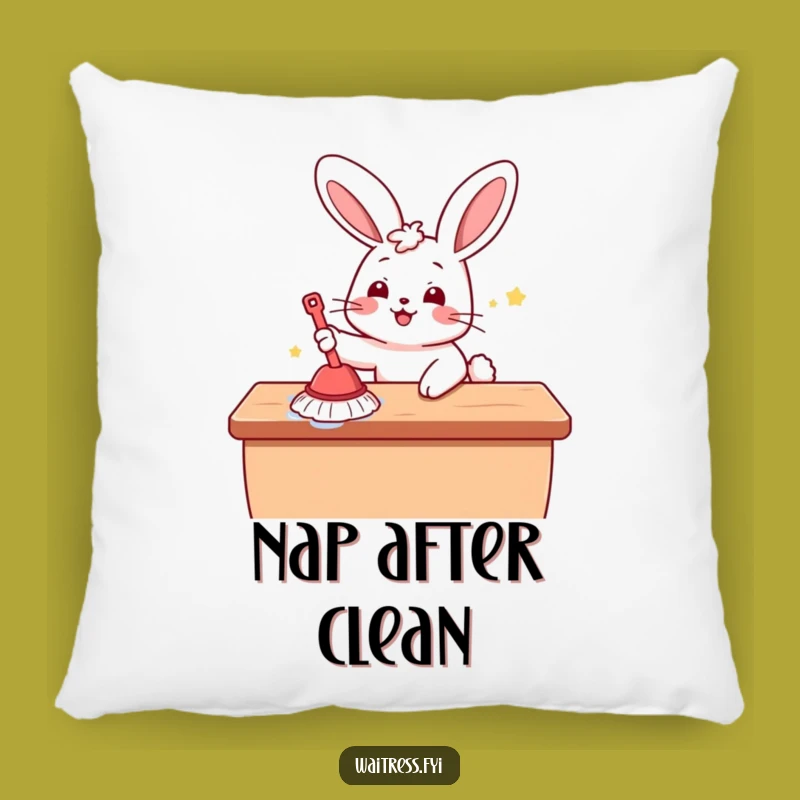 Funny Kawaii Bunny Cleaning Pillow: Add a Cozy and Cute Touch to Your Home Gift