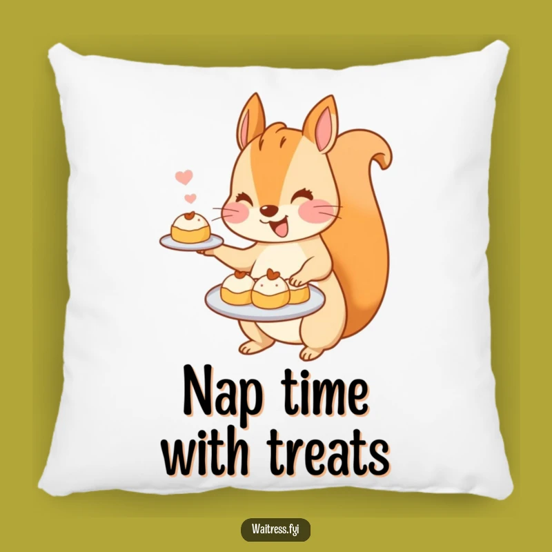 Funny Kawaii Squirrel Pillow: Snuggle Up with This Cute Pastry Serving Accent Pillow