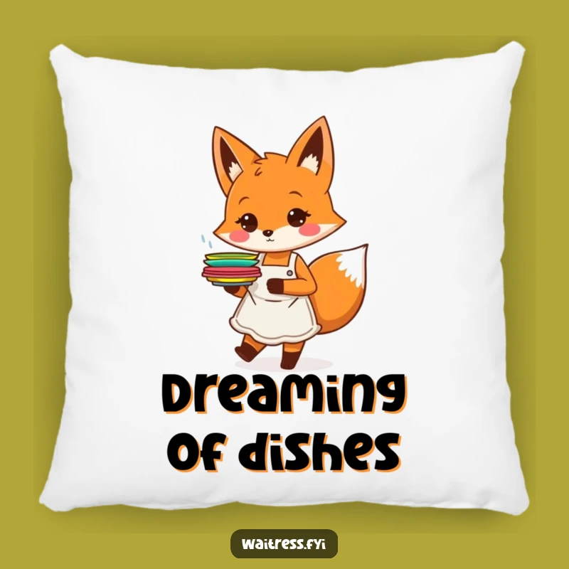 Funny Orange Fox Server Pillow: Cozy Comfort With An Energetic Foodie Vibe