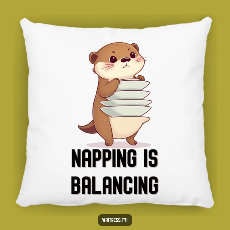 Funny Otter Comfort Pillow: Rest with the Master of Balance