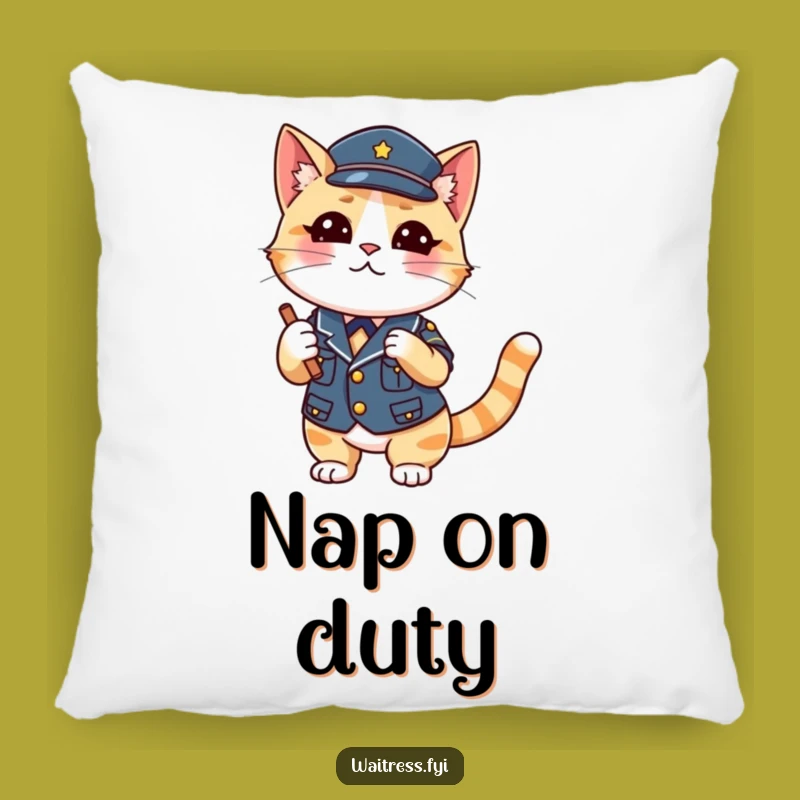 Funny Cat Waiter Pillow: Cozy Feline Decor, Great Funny Gift Idea