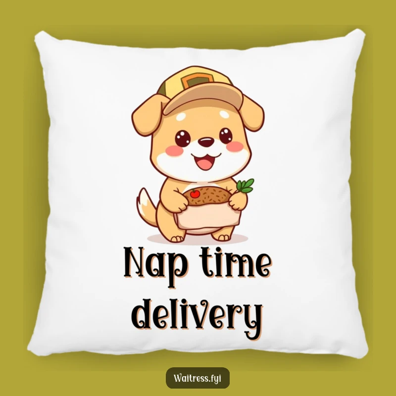 Funny Dog Delivery Pillow: Cozy Cap Dog Cushion, Comfy Meal Companion, Perfect Funny Gift