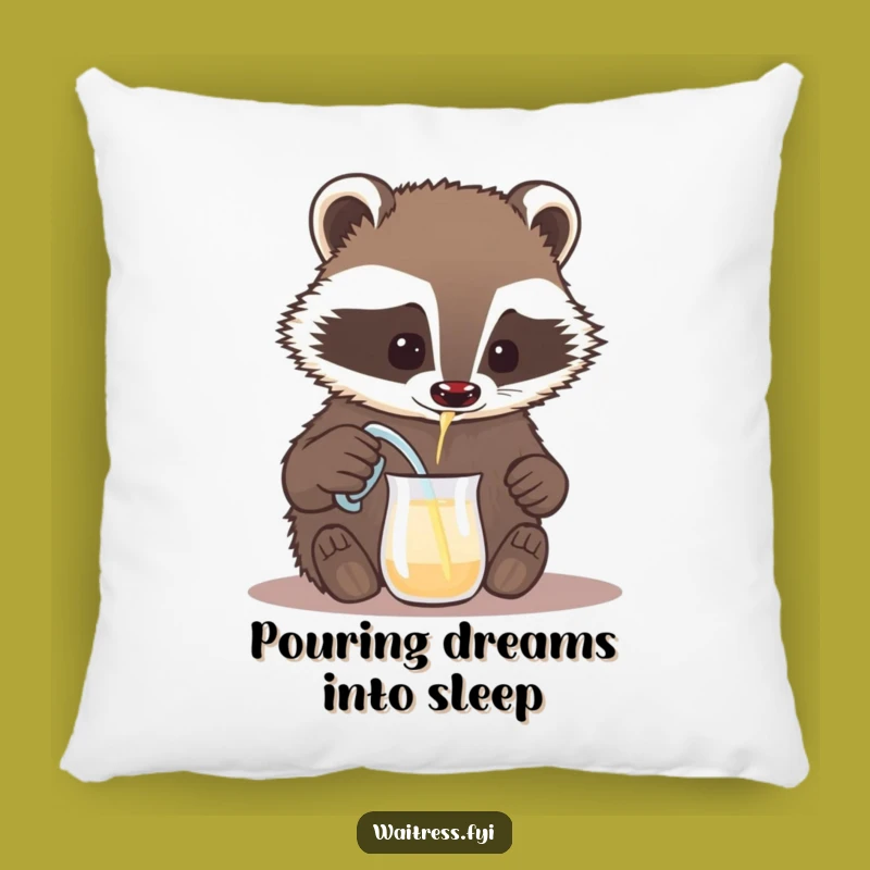 Funny Badger Pillow - Cozy Bartender Accent - The Ultimate Plush Funny Gift!