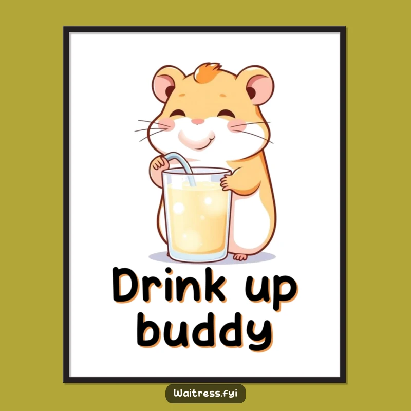 Funny Hamster Refill Digital Art - Instant Cheerful Decor