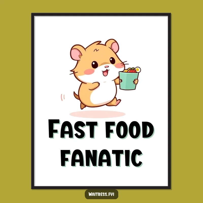 Funny Hamster Food Order Digital Art: Instant Foodie Fun Decor