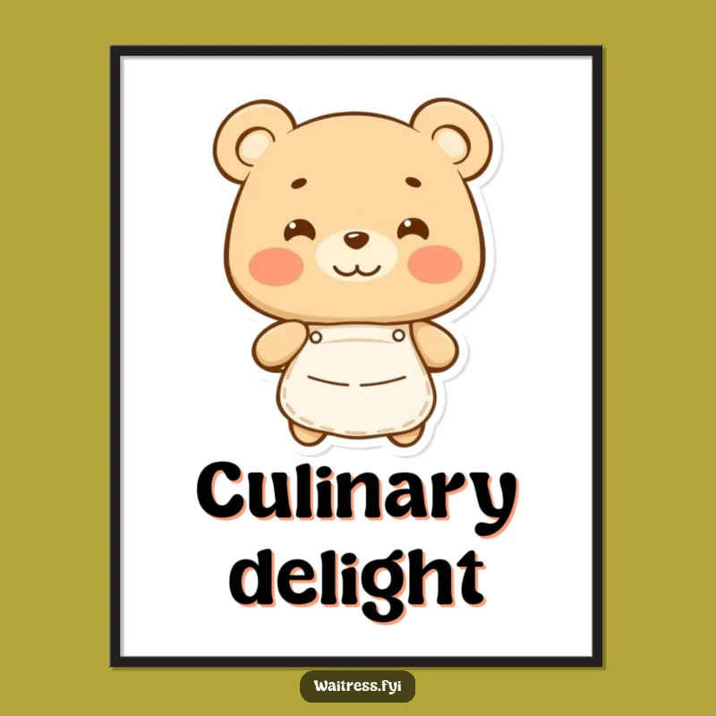 Funny Bear Apron Digital Art: Instant Warmth and Humor for Your Space