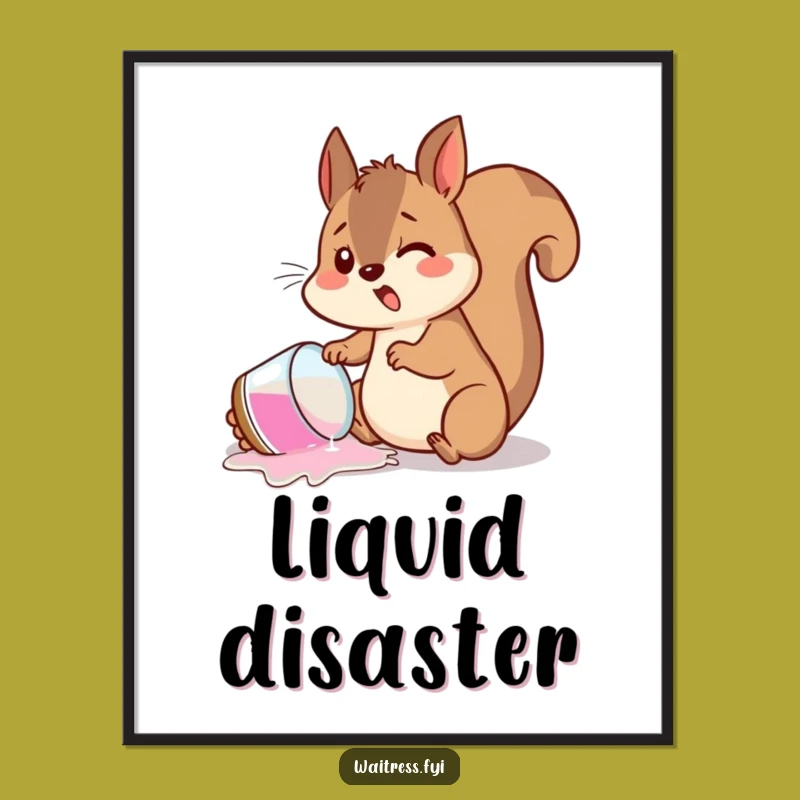 Funny Squirrel Spill Digital Art: Instant Clumsy Decor