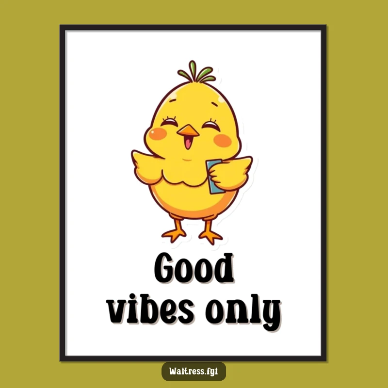 Funny Giggling Chick Digital Art - Instant Joyful Excitement for Your Walls