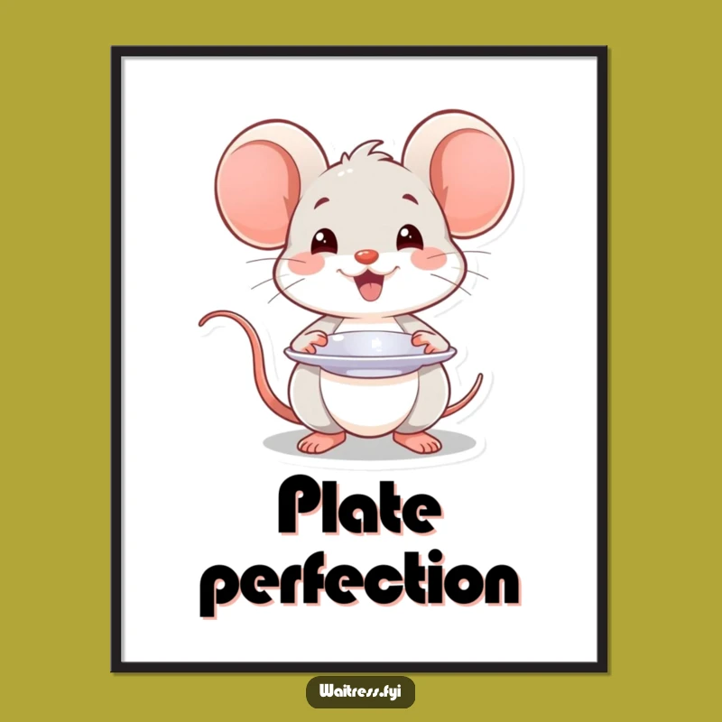 Funny Kawaii Mouse Chef Digital Art: Instant Elegant Decor, Perfect Printable Funny Gift!